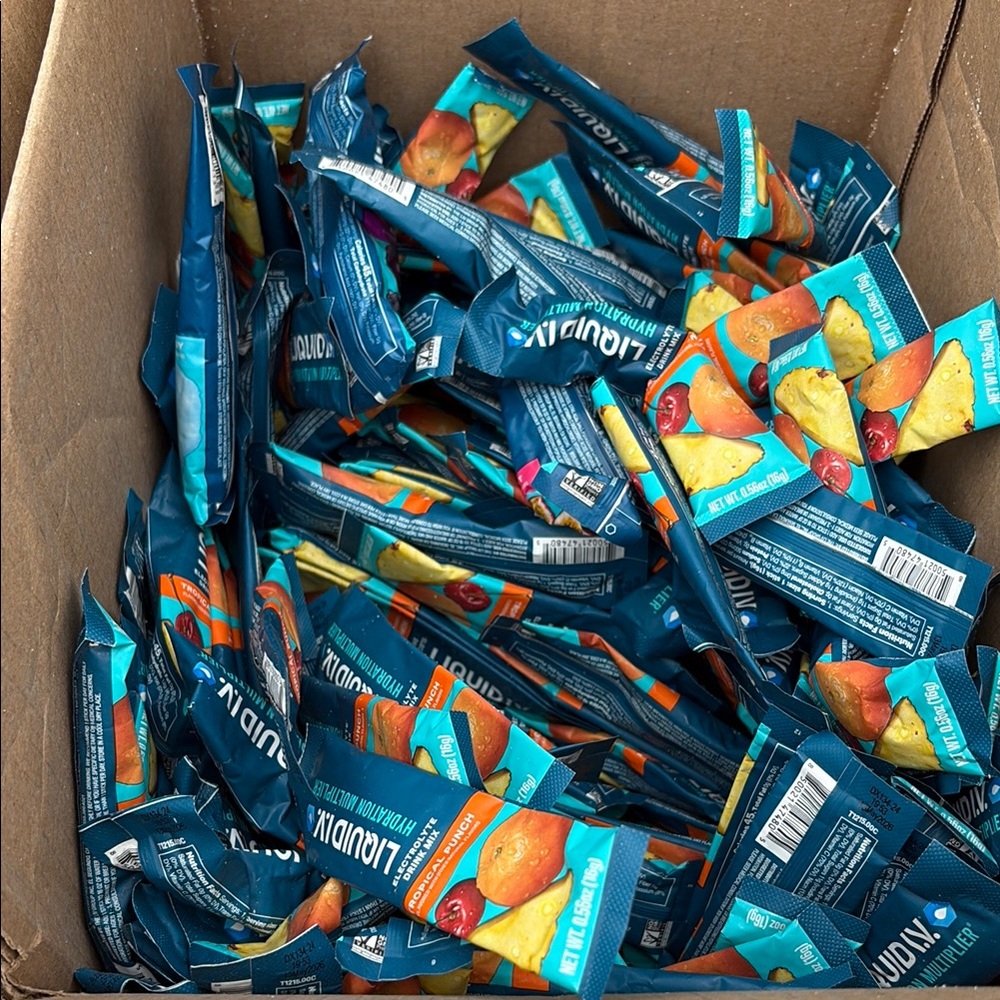 Blue and Orange Liquid IV Hydration Multiplier Packets